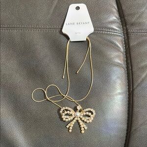 Lane Bryant Gold Bow Necklace